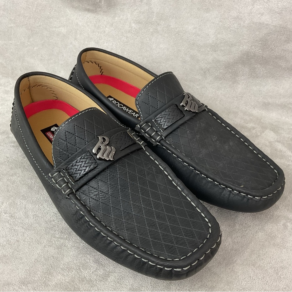 Rocawear Men’s black loafers size 8 business casual shoes